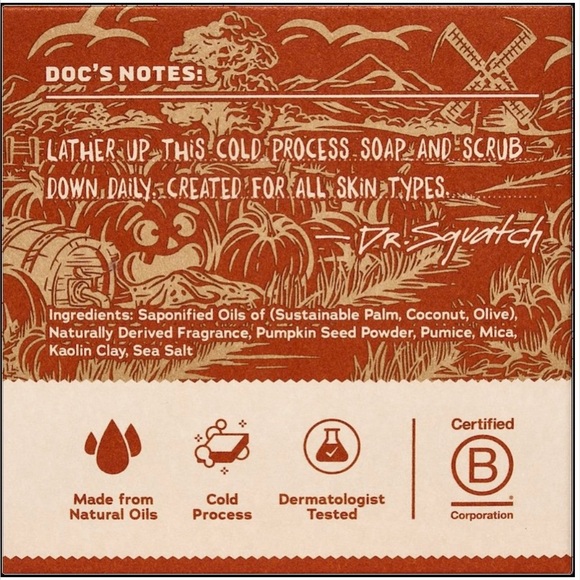 DR. SQUATCH NATURAL BAR SOAP. DRUNKEN PUMPKIN. LIMITED EDITION. 5 oz - Picture 4 of 4